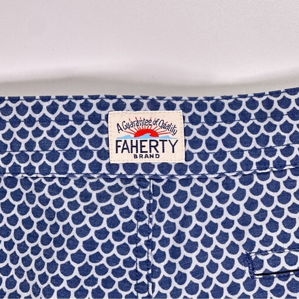 Faherty Men’s All Day Boardshort Blue Scallop Print Swim Trunks 38 - Picture 4 of 10
